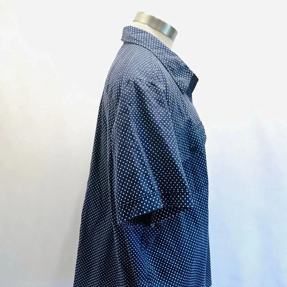 ONLY NECESSITIES Women Short Sleeve Button Down Polka-Dots Blue Shirt Size 1X - Picture 6 of 13